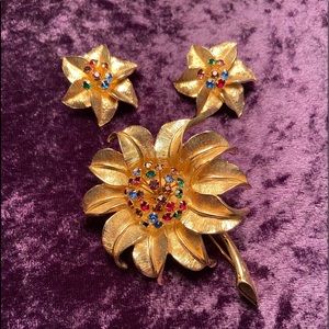 Judy Lee Pin & Matching Earrings